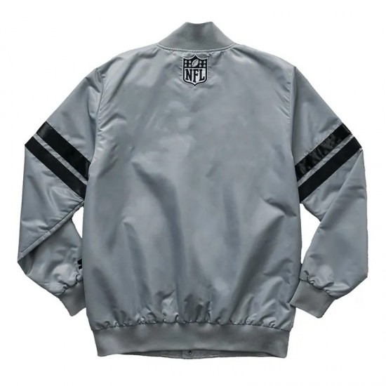 Super Bowl LIX Gray Varsity Satin Jacket Super Bowl LIX Gray Varsity Satin Jacket