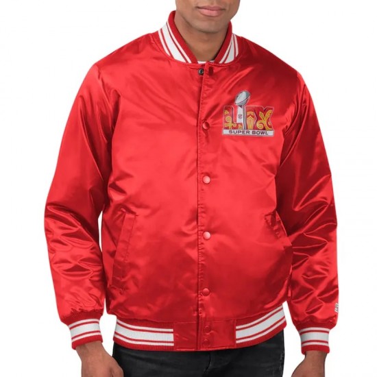 Super Bowl LIX Varsity Satin Jacket Super Bowl LIX Varsity Satin Jacket