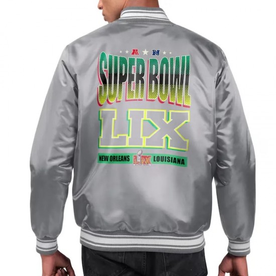 Super Bowl LIX Varsity Satin Jacket Super Bowl LIX Varsity Satin Jacket