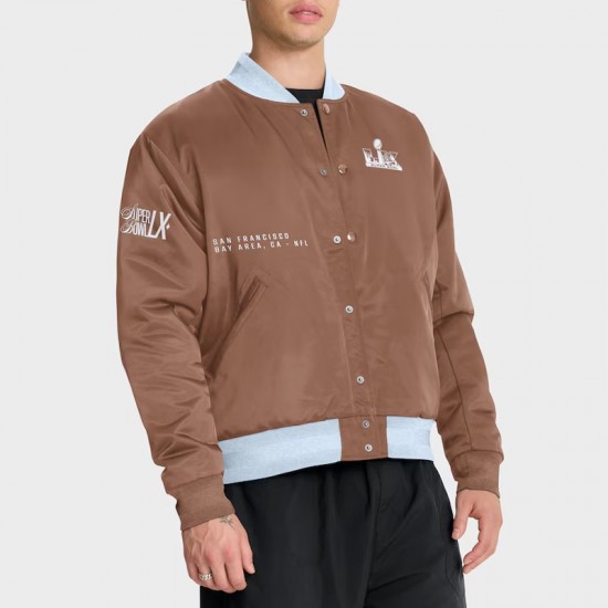 Super Bowl LX Legacy Brown Bomber Jacket