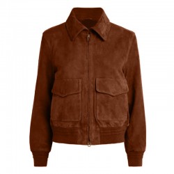 Superman Lois Lane Bomber Brown Suede Leather Jacket Superman Lois Lane Bomber Brown Suede Leather Jacket