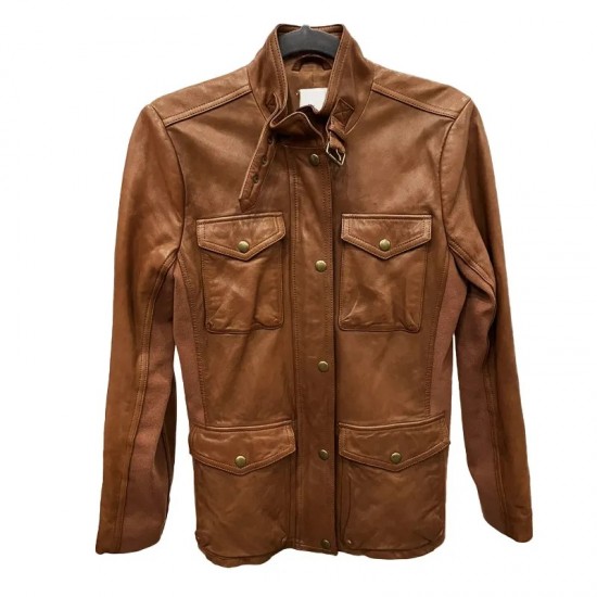 Supernatural S14 Samantha Smith Brown Leather Jacket Supernatural S14 Samantha Smith Brown Leather Jacket
