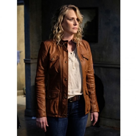 Supernatural S14 Samantha Smith Brown Leather Jacket Supernatural S14 Samantha Smith Brown Leather Jacket