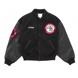 Supreme 40 Acres Malcolm X Black Varsity Jacket