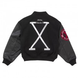 Supreme 40 Acres Malcolm X Black Varsity Jacket Supreme 40 Acres Malcolm X Black Varsity Jacket