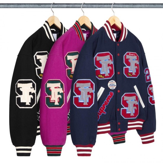 Supreme Drill Team Wool Varsity Jacket Full-Snap Supreme Drill Team Wool Varsity Jacket Full-Snap