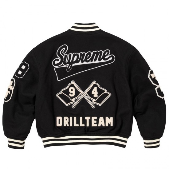 Supreme Drill Team Wool Varsity Jacket Full-Snap Supreme Drill Team Wool Varsity Jacket Full-Snap