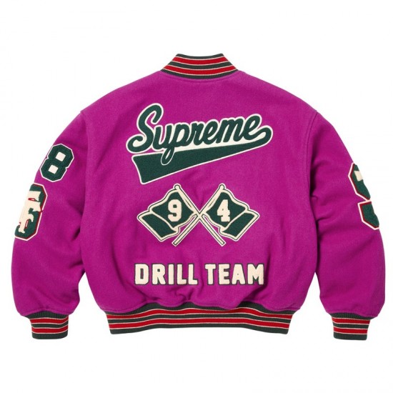 Supreme Drill Team Wool Varsity Jacket Full-Snap Supreme Drill Team Wool Varsity Jacket Full-Snap