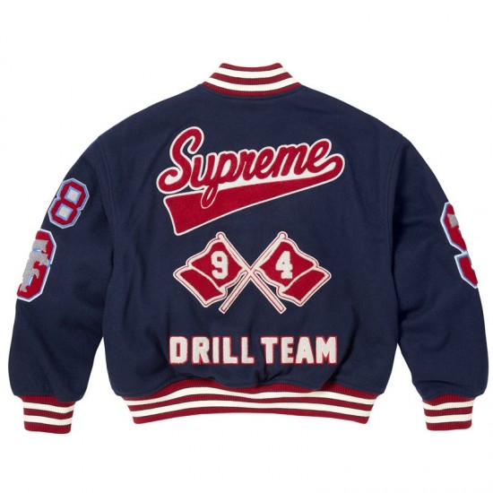Supreme Drill Team Wool Varsity Jacket Full-Snap Supreme Drill Team Wool Varsity Jacket Full-Snap