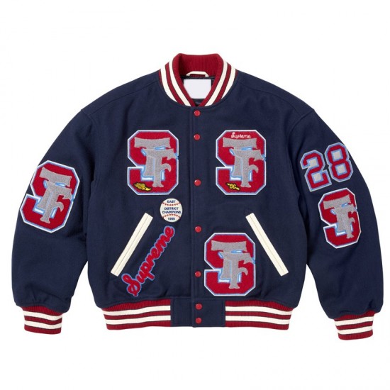 Supreme Drill Team Wool Varsity Jacket Full-Snap Supreme Drill Team Wool Varsity Jacket Full-Snap