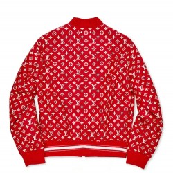 Supreme X LV Red Wool Varsity Jacket