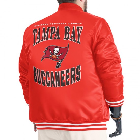 Tampa Bay Buccaneers Adaptive Team Graphic Varsity Satin Jacket