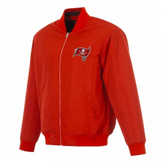 Tampa Bay Buccaneers Red/Black Full-Zip Reversible Flight Jacket