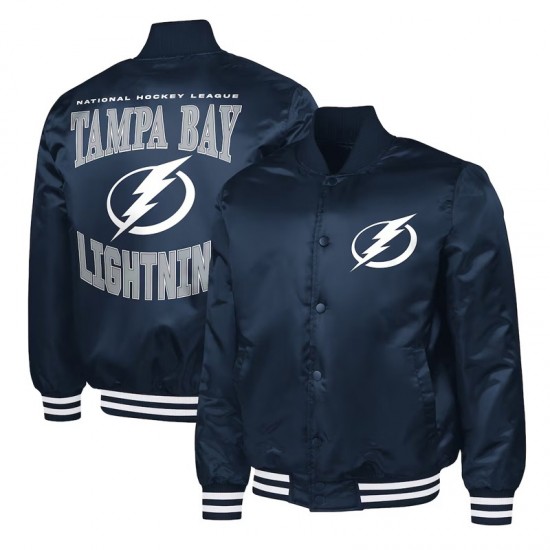 Tampa Bay Lightning Adaptive Bold Logo Varsity Satin Jacket
