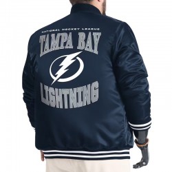 Tampa Bay Lightning Adaptive Bold Logo Varsity Satin Jacket Tampa Bay Lightning Adaptive Bold Logo Varsity Satin Jacket