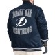 Tampa Bay Lightning Adaptive Bold Logo Varsity Satin Jacket Tampa Bay Lightning Adaptive Bold Logo Varsity Satin Jacket