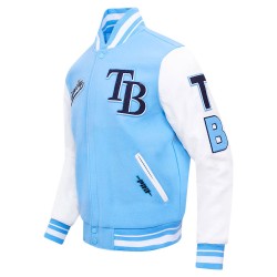 Tampa Bay Rays Script Light Blue Varsity Jacket Tampa Bay Rays Script Light Blue Varsity Jacket