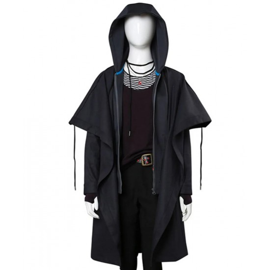 Teagan Croft Titans Rachel Roth Black Cotton Coat with Hood