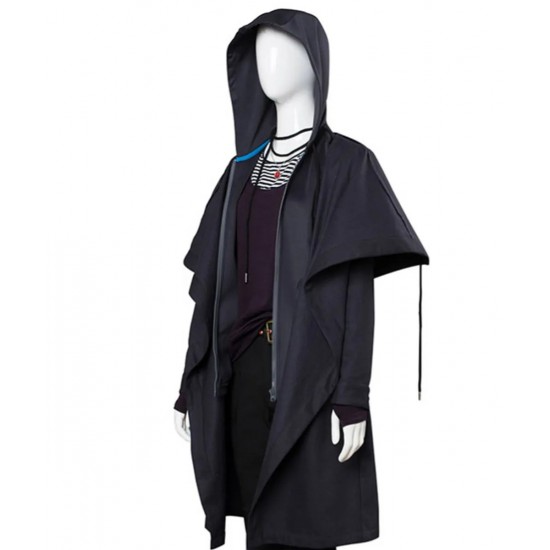 Teagan Croft Titans Rachel Roth Black Cotton Coat with Hood
