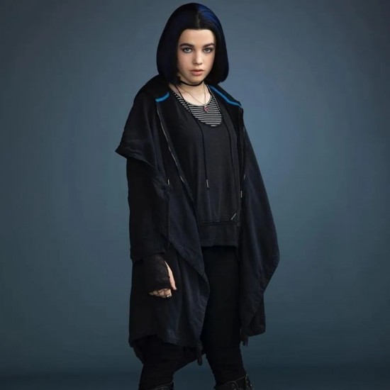 Teagan Croft Titans Rachel Roth Black Cotton Coat with Hood