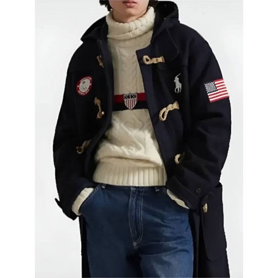 Team USA Winter Olympics 2026 Flagbearer  Wool Toggle Coat