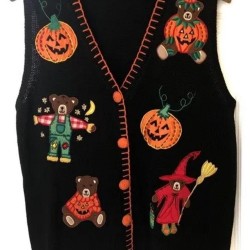 Teddy Bears Pumpkins Halloween Vest Teddy Bears Pumpkins Halloween Vest