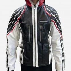 Tekken 8 Jin Kazama Black Leather Hooded Jacket Tekken 8 Jin Kazama Black Leather Hooded Jacket