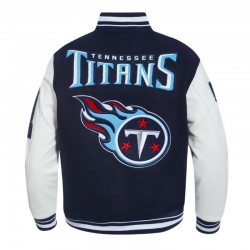 Tennessee Titans Mashup Rib Varsity Wool/Leather Jacket