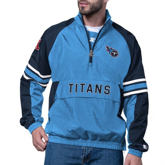 Tennessee Titans Prospect Light Blue Half-Zip Pullover Jacket