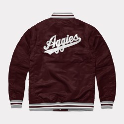 Texas A&M Aggies Wine Varsity Satin Jacket Texas A&M Aggies Wine Varsity Satin Jacket