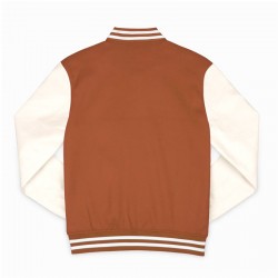 Texas Longhorns Burnt Orange and Off White Varsity Jacket