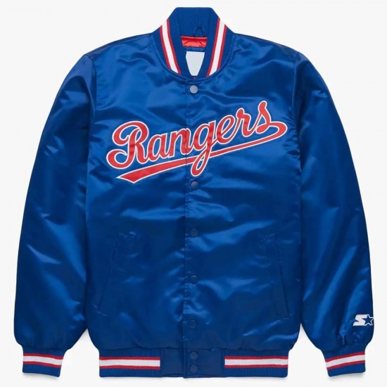 Texas Rangers Classic Royal Satin Jacket Texas Rangers Classic Royal Satin Jacket