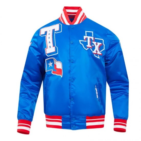Texas Rangers Mashup Classic Rib Satin Jacket Texas Rangers Mashup Classic Rib Satin Jacket