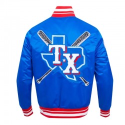 Texas Rangers Mashup Classic Rib Satin Jacket Texas Rangers Mashup Classic Rib Satin Jacket