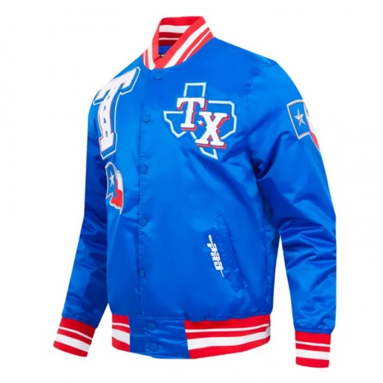 Texas Rangers Mashup Classic Rib Satin Jacket Texas Rangers Mashup Classic Rib Satin Jacket