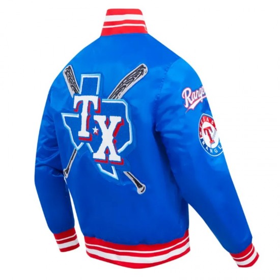 Texas Rangers Mashup Classic Rib Satin Jacket Texas Rangers Mashup Classic Rib Satin Jacket