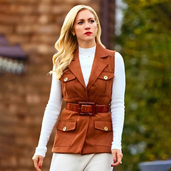 The Beast In Me Season 1 Brittany Snow Brown Suede Vest The Beast In Me Season 1 Brittany Snow Brown Suede Vest
