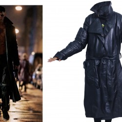 The Crow Bill Skarsgard Black Leather Coat The Crow Bill Skarsgard Black Leather Coat