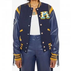 The Fringe Team Spirit Mother Wool/Leather Varsity Jacket