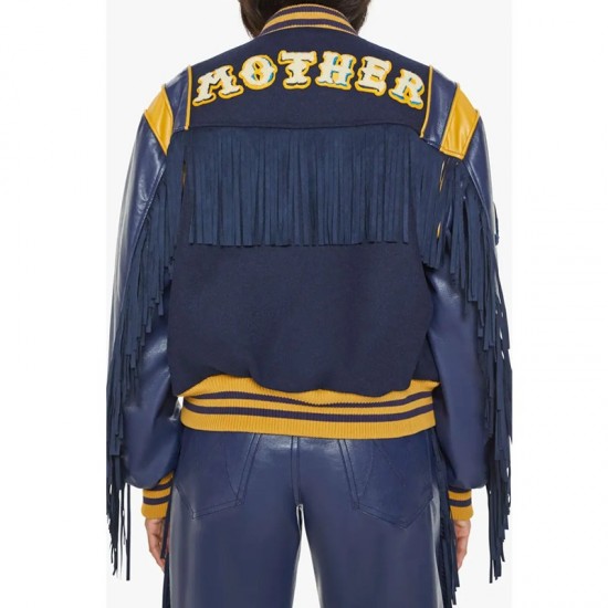 The Fringe Team Spirit Mother Wool/Leather Varsity Jacket