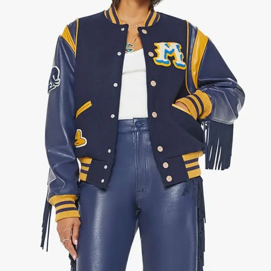 The Fringe Team Spirit Mother Wool/Leather Varsity Jacket