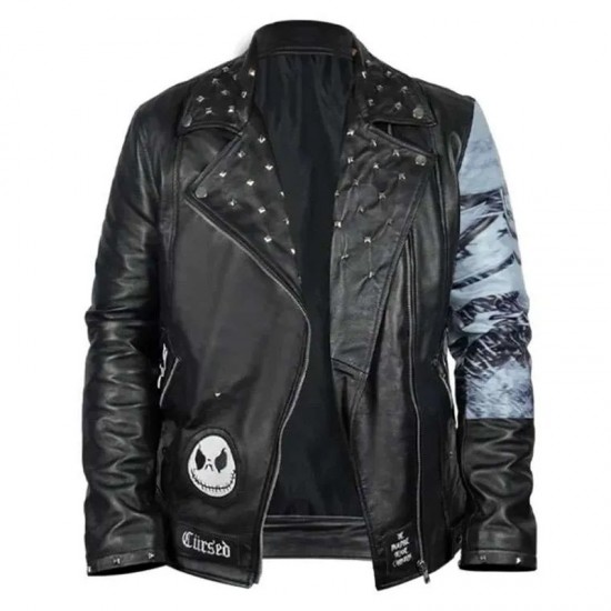 The Nightmare Before Christmas Studded Black Leather Jacket