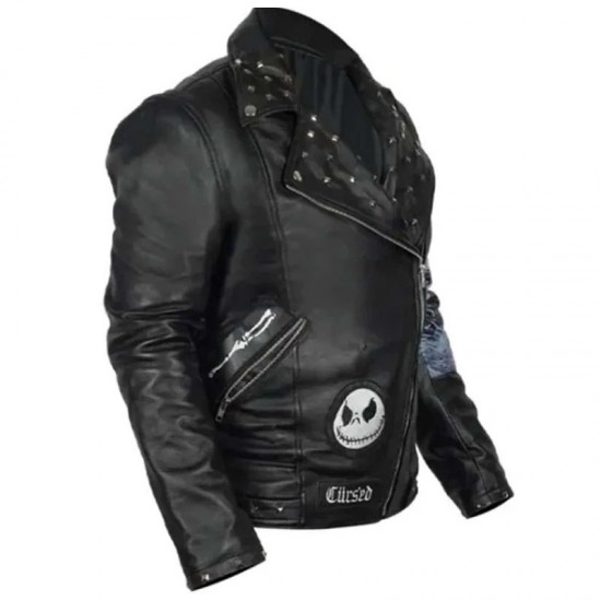 The Nightmare Before Christmas Studded Black Leather Jacket