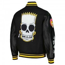The Simpsons Freeze Max Polished Punk Bart Black Varsity Jacket The Simpsons Freeze Max Polished Punk Bart Black Varsity Jacket