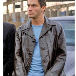 The Wire Dominic West Brown Leather Coat