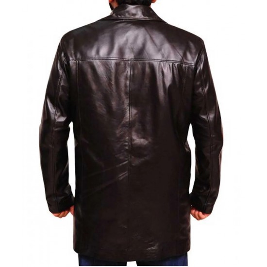 The Wire Dominic West Brown Leather Coat The Wire Dominic West Brown Leather Coat