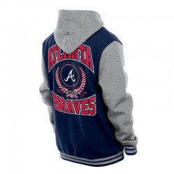 Throwback Prep Atlanta Braves Navy Hoodie Jacket