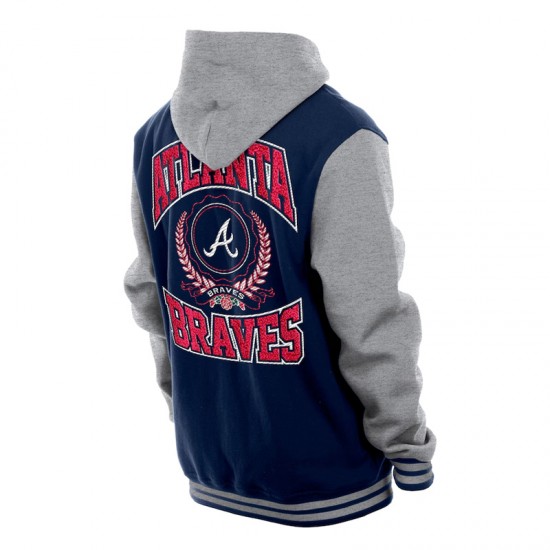 Throwback Prep Atlanta Braves Navy Hoodie Jacket Throwback Prep Atlanta Braves Navy Hoodie Jacket