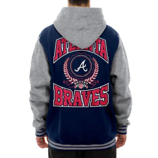 Throwback Prep Atlanta Braves Navy Hoodie Jacket Throwback Prep Atlanta Braves Navy Hoodie Jacket