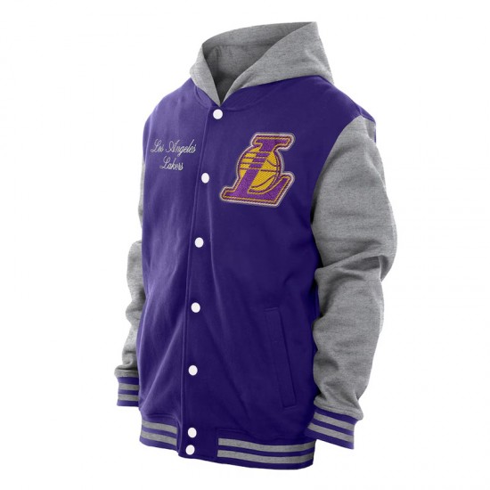 Throwback Prep LA Lakers Purple Hoodie Jacket Throwback Prep LA Lakers Purple Hoodie Jacket